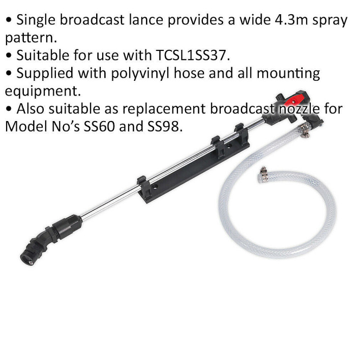 Single Nozzle Broadcast Lance - 4.3m Reach Spray Pattern - Suits ys09394