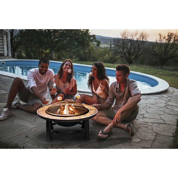 30 Inch Traditional Outdoor Fire Pit Set with Cover - Durable Wood Burner Heater