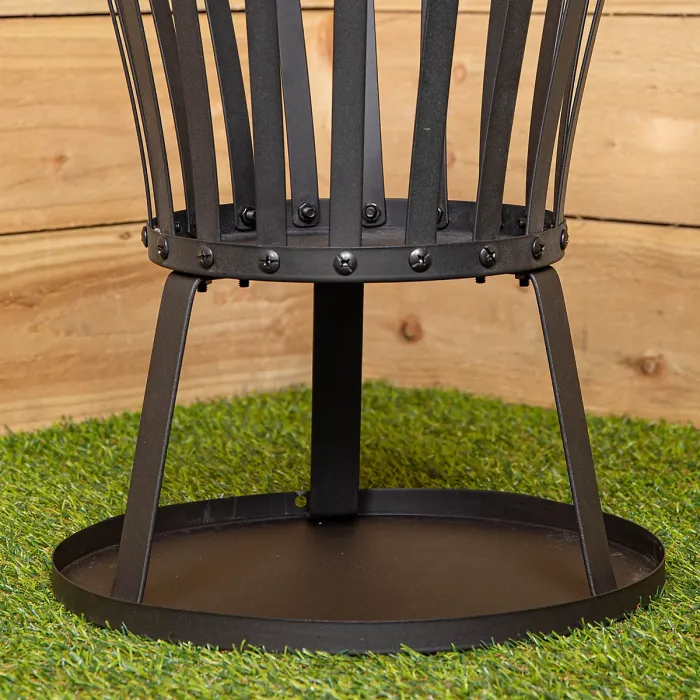 35cm Black Steel Garden Patio Log Burner Fire Pit Basket