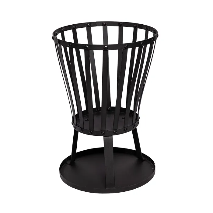 35cm Black Steel Garden Patio Log Burner Fire Pit Basket