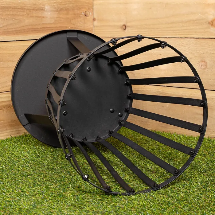 35cm Black Steel Garden Patio Log Burner Fire Pit Basket