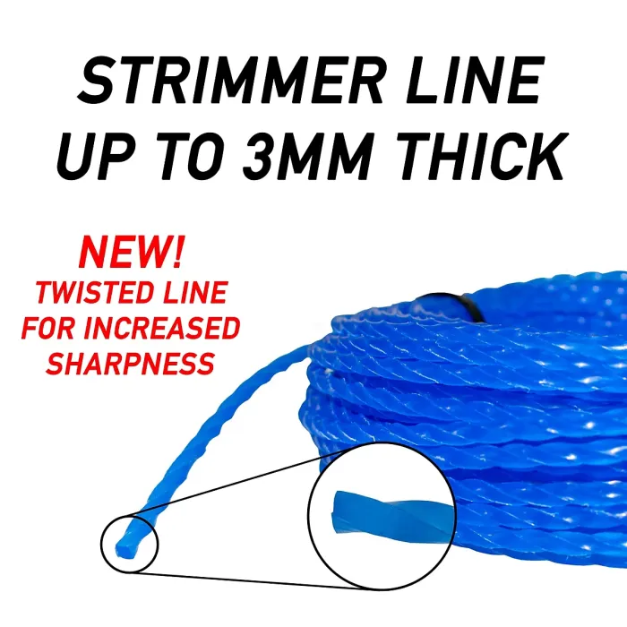 Strong TWIST strimmer/brush cutter line 15m length,less noise,more cutting power (2mm)
