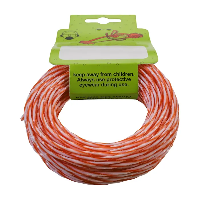 15m of strimmer/trimmer line,red/white twist line gives you more cutting edge for cleaner and quicker cut (2.4mm)