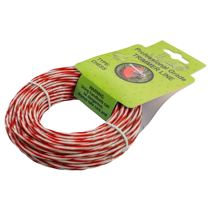 15m of strimmer/trimmer line,red/white twist line gives you more cutting edge for cleaner and quicker cut (2.4mm)