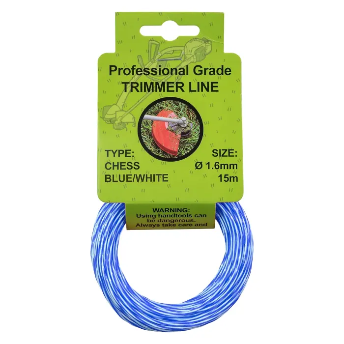 15m of 1.6mm strimmer/trimmer line,blue/white twist line gives you more cutting edge for cleaner and quicker cut