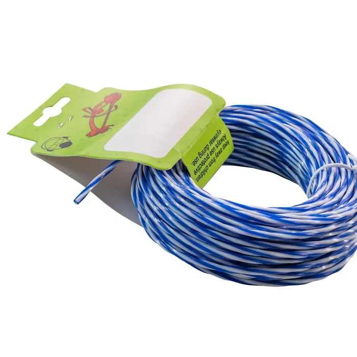 15m x3.0mm of strimmer/trimmer line,blue/white twist line gives you more cutting edge for cleaner and quicker cut