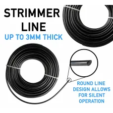 PACK OF 2, black strimmer/trimming line/cord (1.6mm)