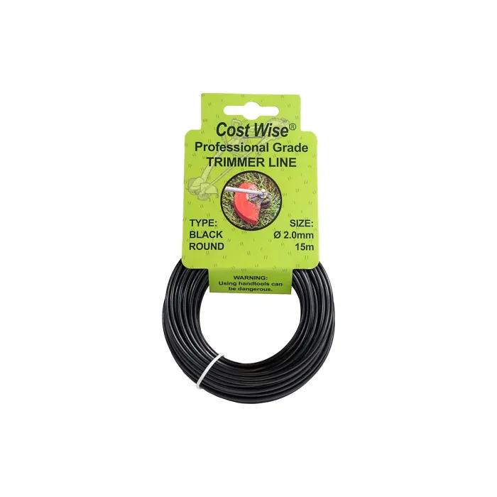 PACK OF 2, black strimmer/trimming line/cord (2.0mm) 2 x 15m coils