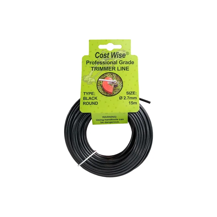 PACK OF 2, black strimmer/trimming line/cord (2.7mm) 15m coils x 2