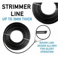 PACK OF 2, black strimmer/trimming line/cord (3.0mm) 15m coils x 2