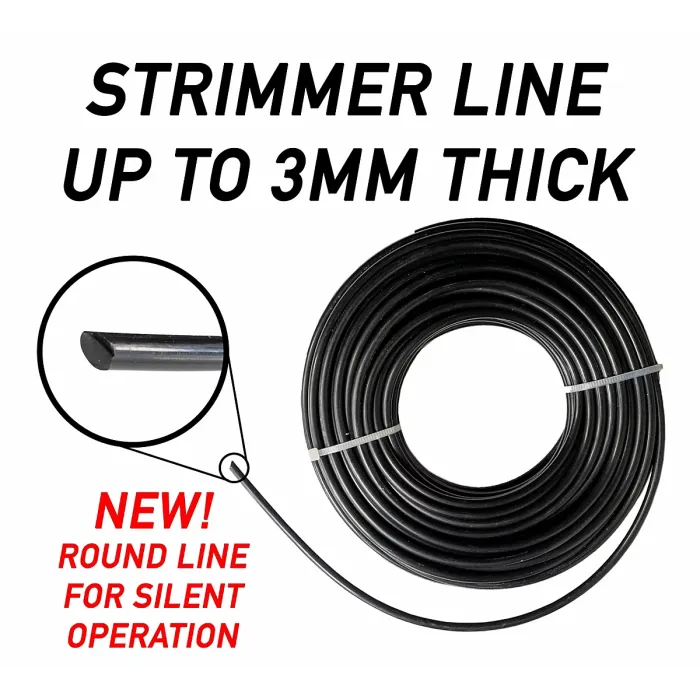 PACK OF 2, black strimmer/trimming line/cord (3.0mm) 15m coils x 2