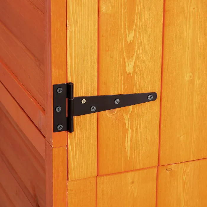 Outsunny Wooden Garden Shed Outdoor Shelves Utility Tool Storage Cabinet Orange