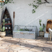 Outsunny Raised Garden Bed Planter Box with Greenhouse, Large Window, Clear