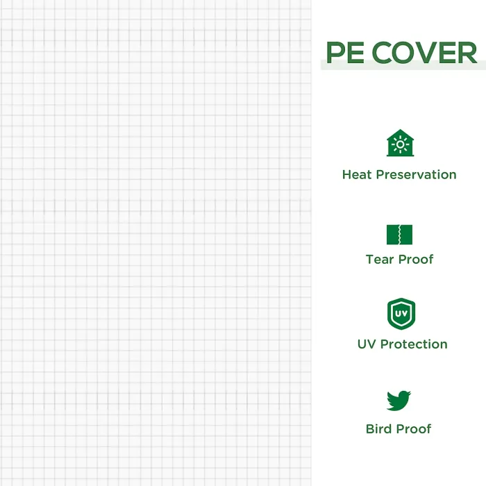 Outsunny Mini Small Greenhouse with Steel Frame & PE Cover & Window, White