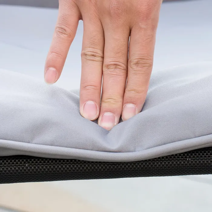 Outsunny 7 PCs Garden Dining Set w/ Umbrella Hole & Cushion, Grey