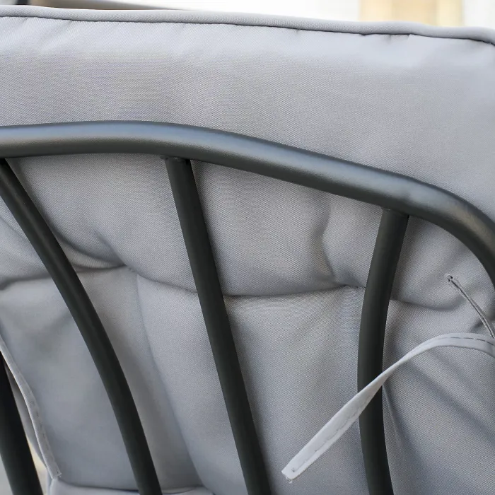 Outsunny 7 PCs Garden Dining Set w/ Umbrella Hole & Cushion, Grey