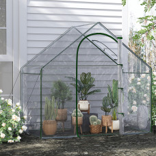 Outsunny Portable Walk-in PVC Greenhouse w/ Zipped Door for Flowers Plant