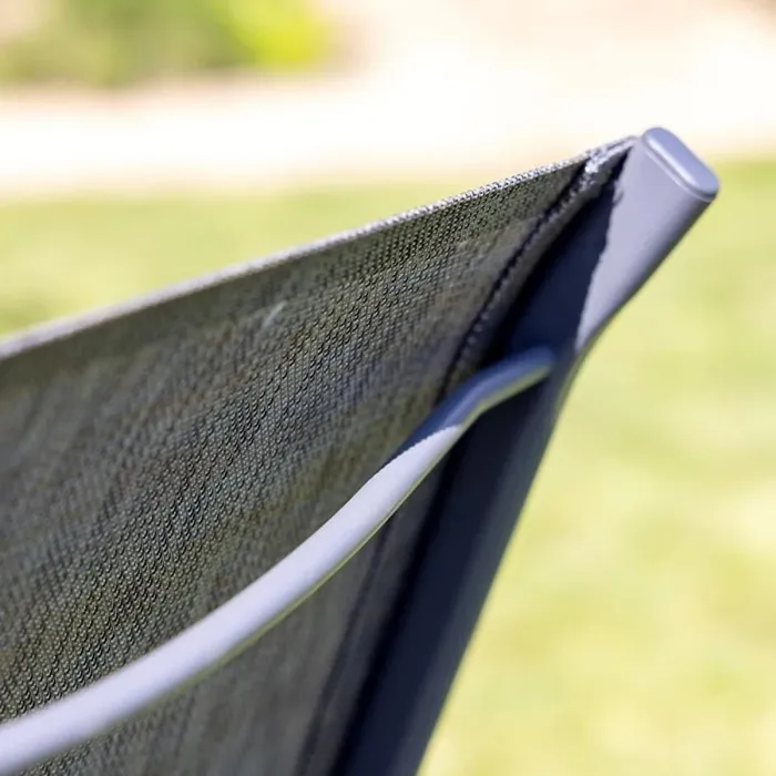 Primrose 6 Seater Leisure Dining Set Garden Furniture With Parasol Reclining Chairs Glass Table In Grey