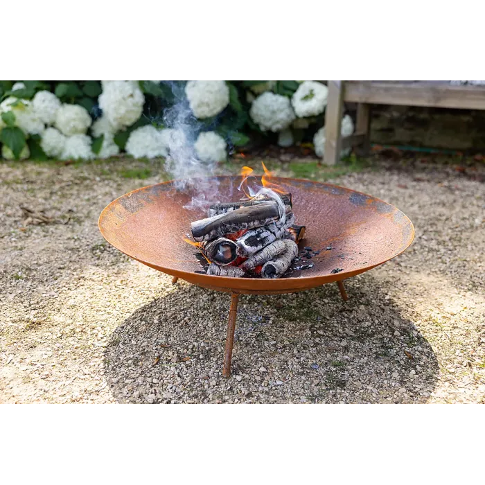 Primrose Corten Steel Fire Pit & Water Bowl 100cm Diameter