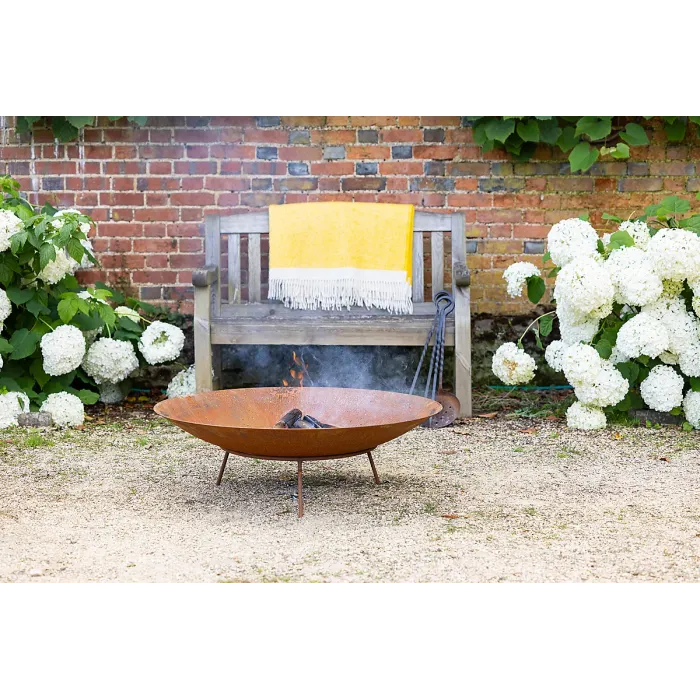 Primrose Corten Steel Fire Pit & Water Bowl 100cm Diameter