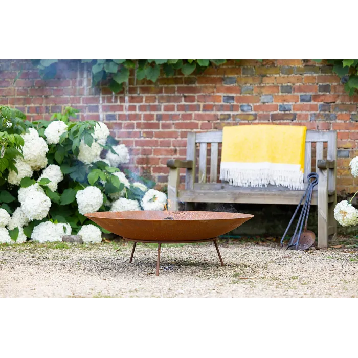 Primrose Corten Steel Fire Pit & Water Bowl 100cm Diameter