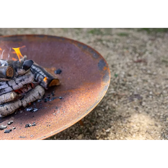 Primrose Corten Steel Fire Pit & Water Bowl 100cm Diameter