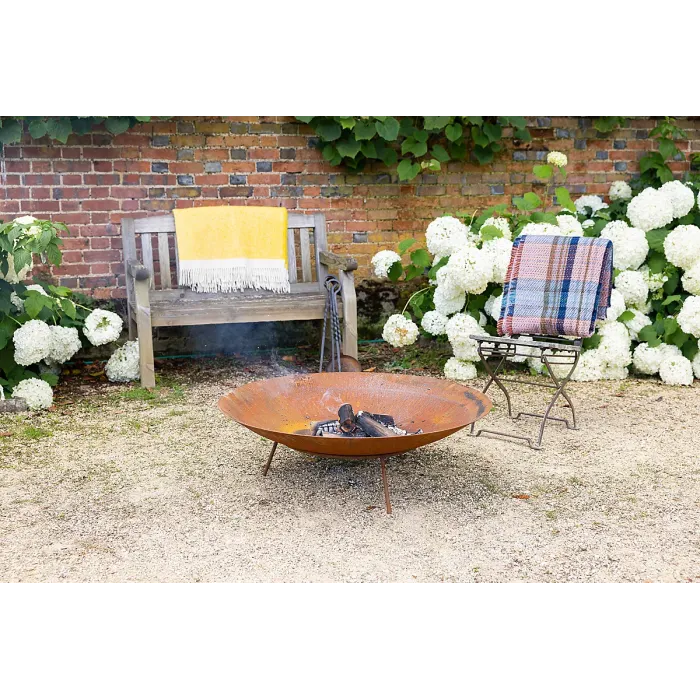 Primrose Corten Steel Fire Pit & Water Bowl 100cm Diameter