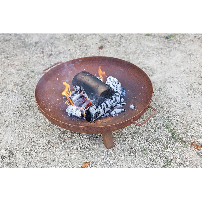 Primrose Corten Steel Fire Bowl With Round Legs 62cm Round