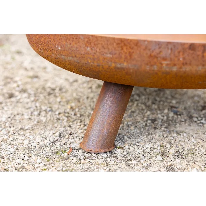 Primrose Corten Steel Fire Bowl With Round Legs 62cm Round