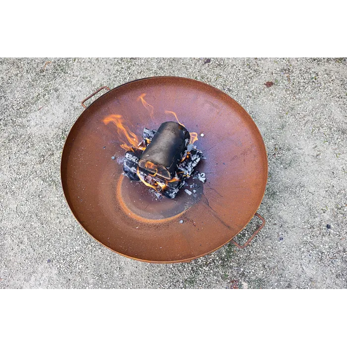 Primrose Corten Steel Fire Bowl With Square Legs 82cm Round