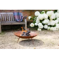 Primrose Corten Steel Fire Pit & Water Bowl Round 61cm Round