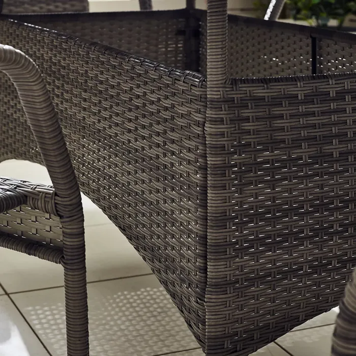 FurnitureboxUK Antigua Outdoor Rattan Dining Set - 6 Seat Grey Garden Dining Table & Outdoor Chairs For Patio & Deck- Free Cover