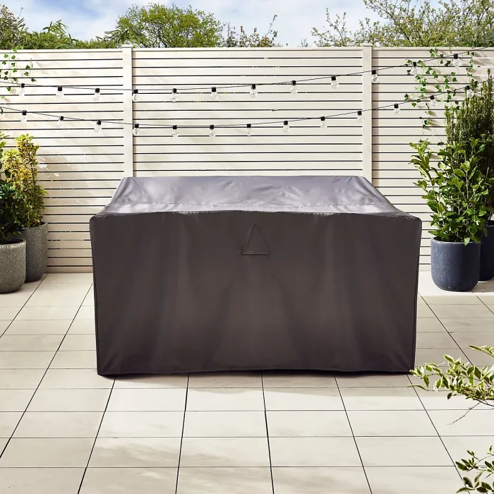 FurnitureboxUK Antigua Outdoor Rattan Dining Set - 6 Seat Grey Garden Dining Table & Outdoor Chairs For Patio & Deck- Free Cover