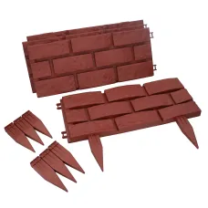 Brick Effect Garden Lawn Edging Border Bordering Separator ABS Plastic 1.76m