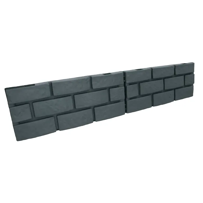 Grey Green Brick Effect Garden Lawn Edging Border Bordering ABS Plastic 7.04m
