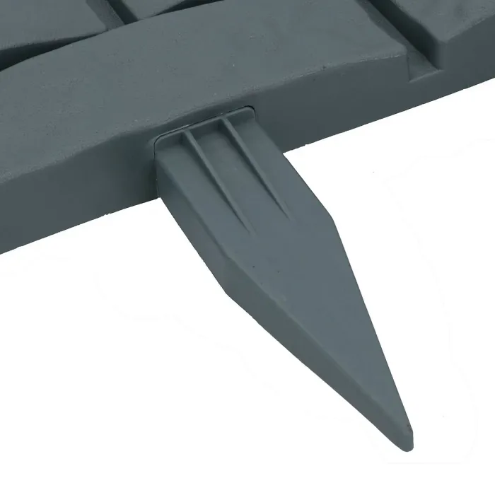 Grey Green Brick Effect Garden Lawn Edging Border Bordering ABS Plastic 10.56m