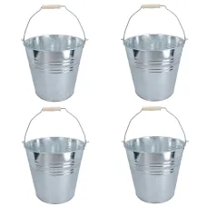10L Galvanised Steel Metal Bucket Pail Water Coal Fire Greenhouse Garden Plants 4pc
