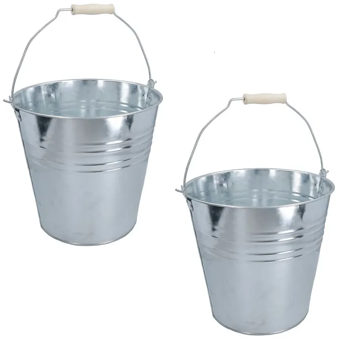 15L Galvanised Steel Metal Bucket Pail Water Coal Fire Greenhouse Garden Plants 2pc 15L Galvanised Steel Metal Bucket Pail Water Coal Fire Greenhouse Garden Plants 2pc
