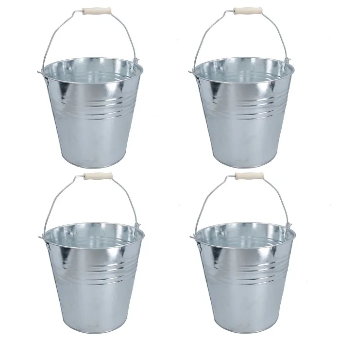 15L Galvanised Steel Metal Bucket Pail Water Coal Fire Greenhouse Garden Plants 4pc 15L Galvanised Steel Metal Bucket Pail Water Coal Fire Greenhouse Garden Plants 4pc