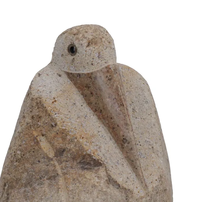 Small Stork River Rock Hand Carved Stone Decoration House Garden Yard Bird