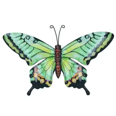 Medium Metal Green Butterfly Wall Art Garden/Home Ornament 21.5 X 33.5CM