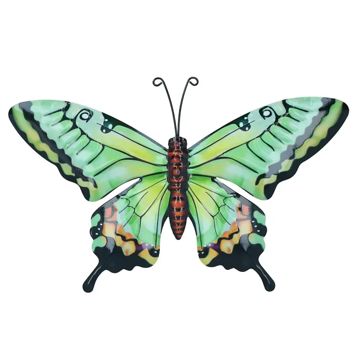 Medium Metal Green Butterfly Wall Art Garden/Home Ornament 21.5 X 33.5CM