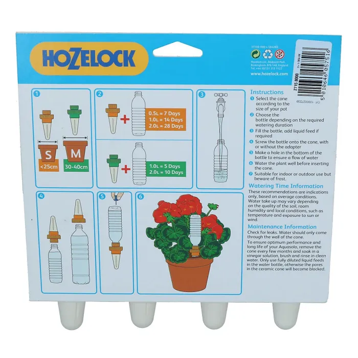 Aquasolo Self Watering Cone Plant Feeder Houseplant Holiday Small Pots 4pc