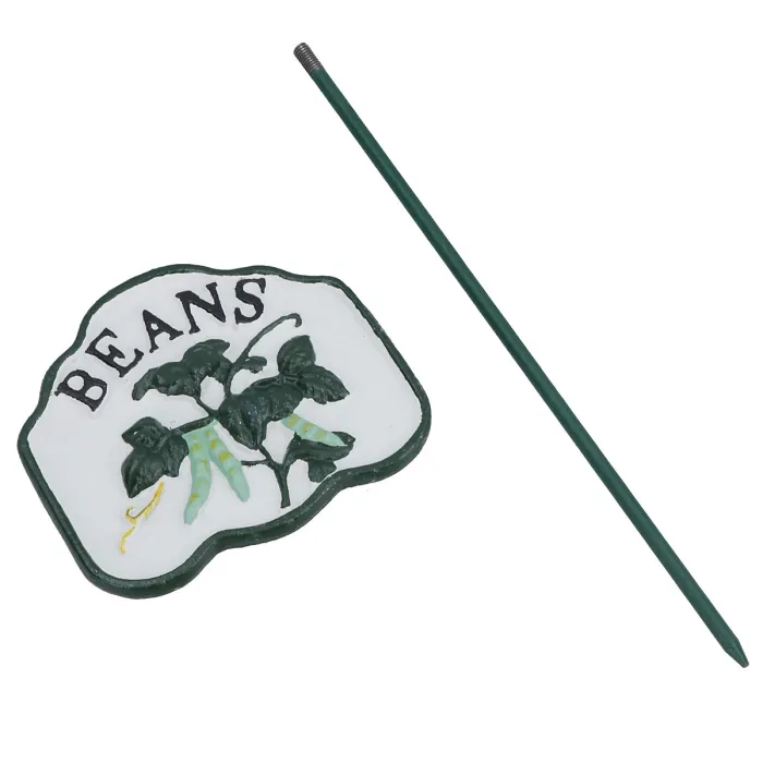 Beans Vegetable Sign Marker Label Cast Iron Plant Garden Yard Allotment