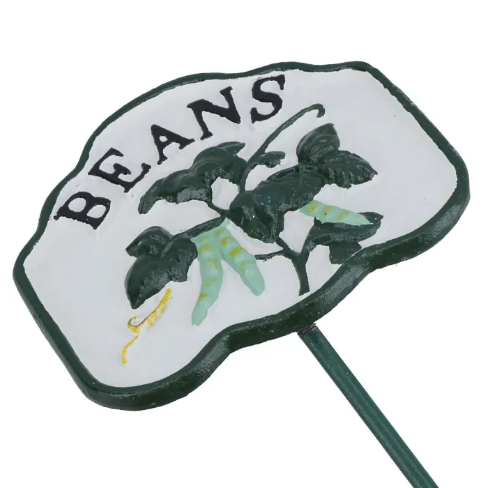 Beans Vegetable Sign Marker Label Cast Iron Plant Garden Yard Allotment