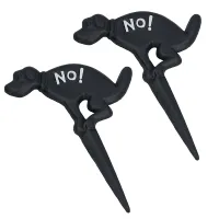 No Dog Fouling Warning Sign Plaque Stake Cast Iron Garden Yard Lawn 2PK