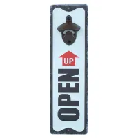 Open Up Bottle Opener Sign Gift Garage Door Shed Bar Hotel Pub Garden Yard