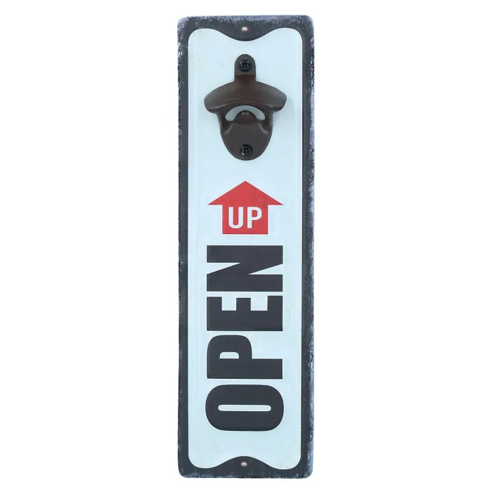 Open Up Bottle Opener Sign Gift Garage Door Shed Bar Hotel Pub Garden Yard