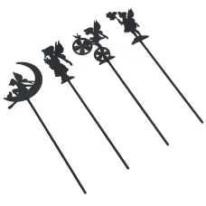 Small Black Fairy Pixie Silhouettes Set of 4 Stake Garden Lawn Yard Ornament