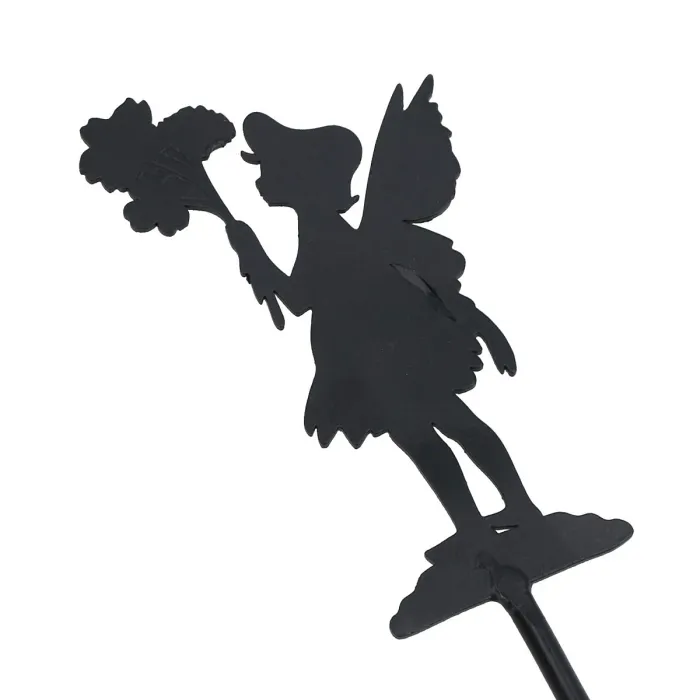 Small Black Fairy Pixie Silhouettes Set of 4 Stake Garden Lawn Yard Ornament
